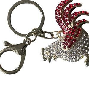 **Glitzy Rooster Keychain**